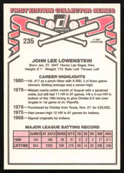 John Lowenstein Autographed 1981 Donruss Card #235 Baltimore Orioles SKU #264992