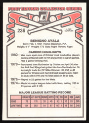 Benny Ayala Autographed 1981 Donruss Card #236 Baltimore Orioles SKU #264993