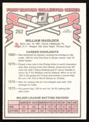 Bill Madlock Autographed 1981 Donruss Card #252 Pittsburgh Pirates SKU #264994