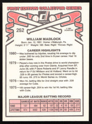 Bill Madlock Autographed 1981 Donruss Card #252 Pittsburgh Pirates SKU #264995