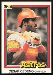 Cesar Cedeno Autographed 1981 Donruss Card #263 Houston Astros SKU #264996