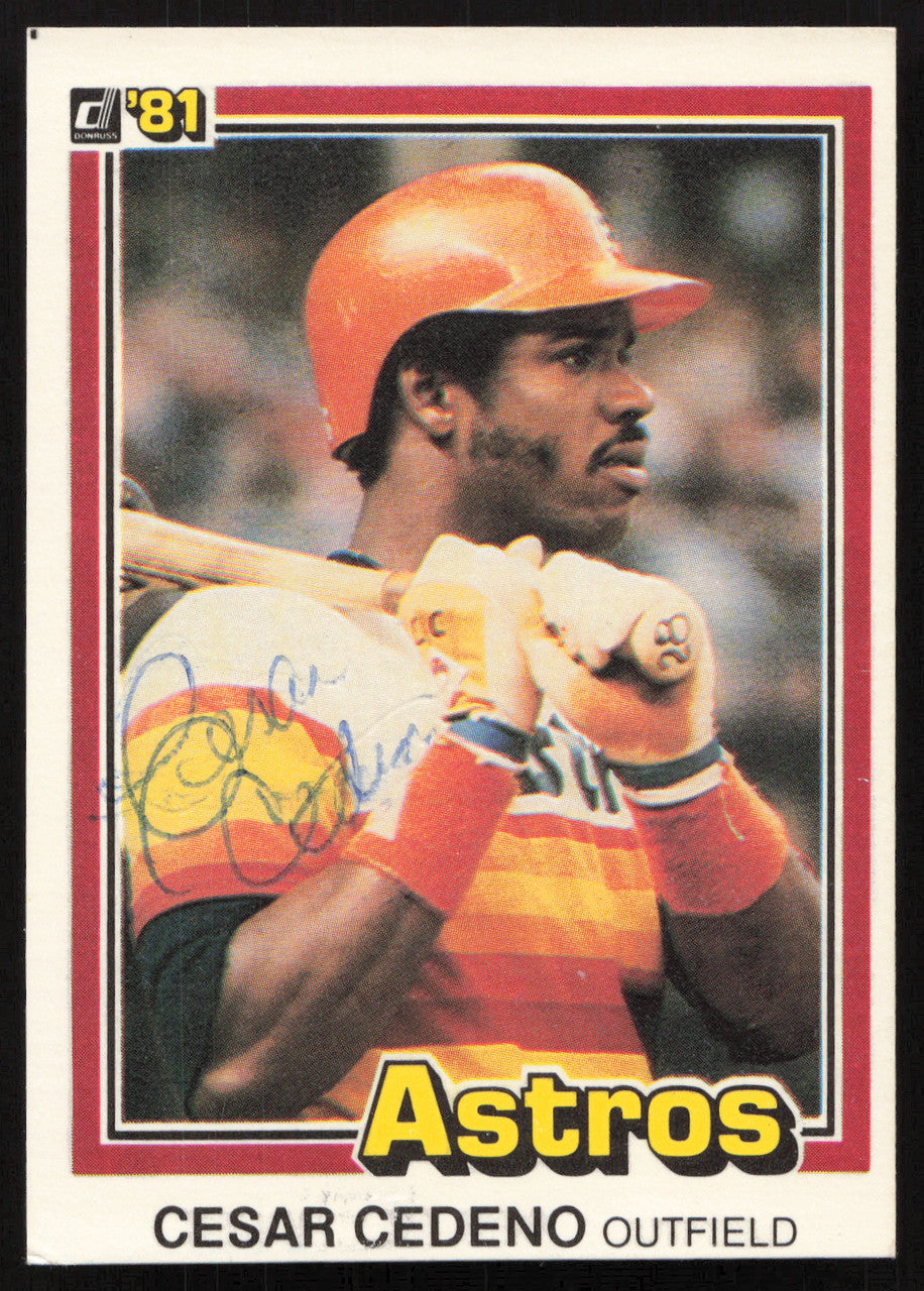 Cesar Cedeno Autographed 1981 Donruss Card #263 Houston Astros SKU #264996