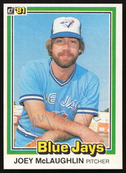 Joey McLaughlin Autographed 1981 Donruss Card #271 Toronto Blue Jays SKU #265001