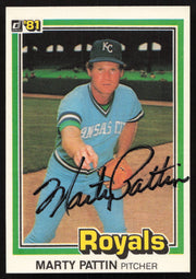 Marty Pattin Autographed 1981 Donruss Card #343 Kansas City Royals SKU #265003