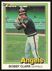 Bobby Clark Autographed 1981 Donruss Card #572 California Angels SKU #265005