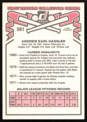 Andy Hassler Autographed 1981 Donruss Card #581 California Angels SKU #265007