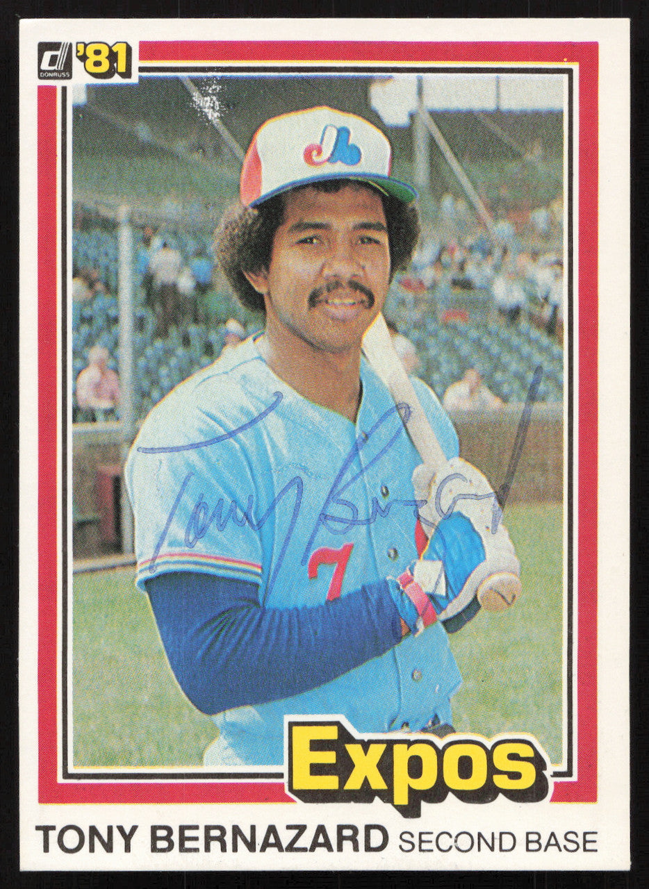 Tony Bernazard Autographed 1981 Donruss Card #449 Montreal Expos SKU #265010