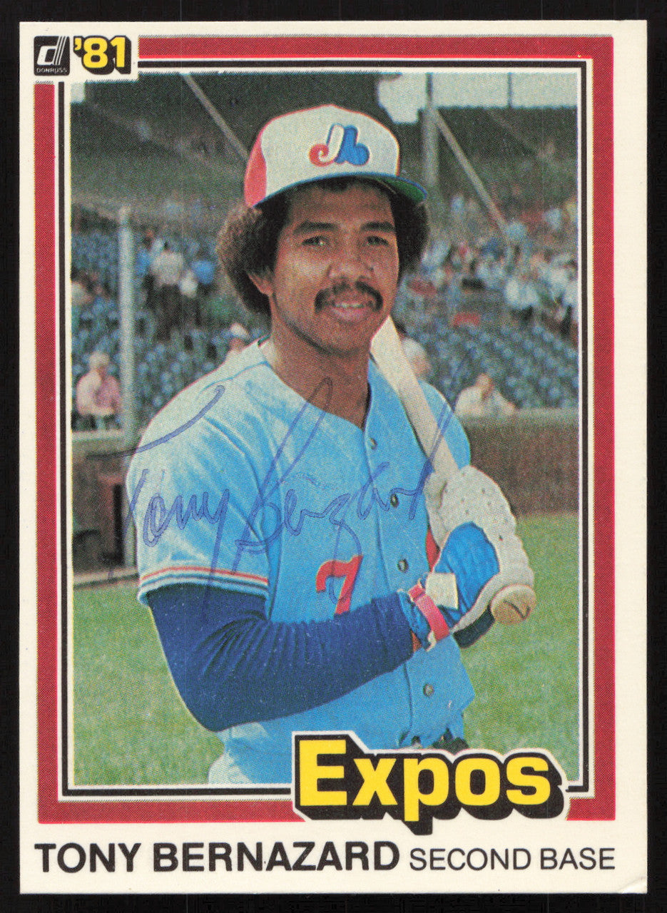 Tony Bernazard Autographed 1981 Donruss Card #449 Montreal Expos SKU #265011