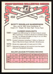 Scott Sanderson Autographed 1981 Donruss Card #450 Montreal Expos SKU #265012