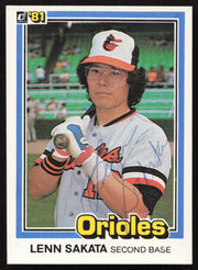 Lenn Sakata Autographed 1981 Donruss Card #499 Baltimore Orioles SKU #265018