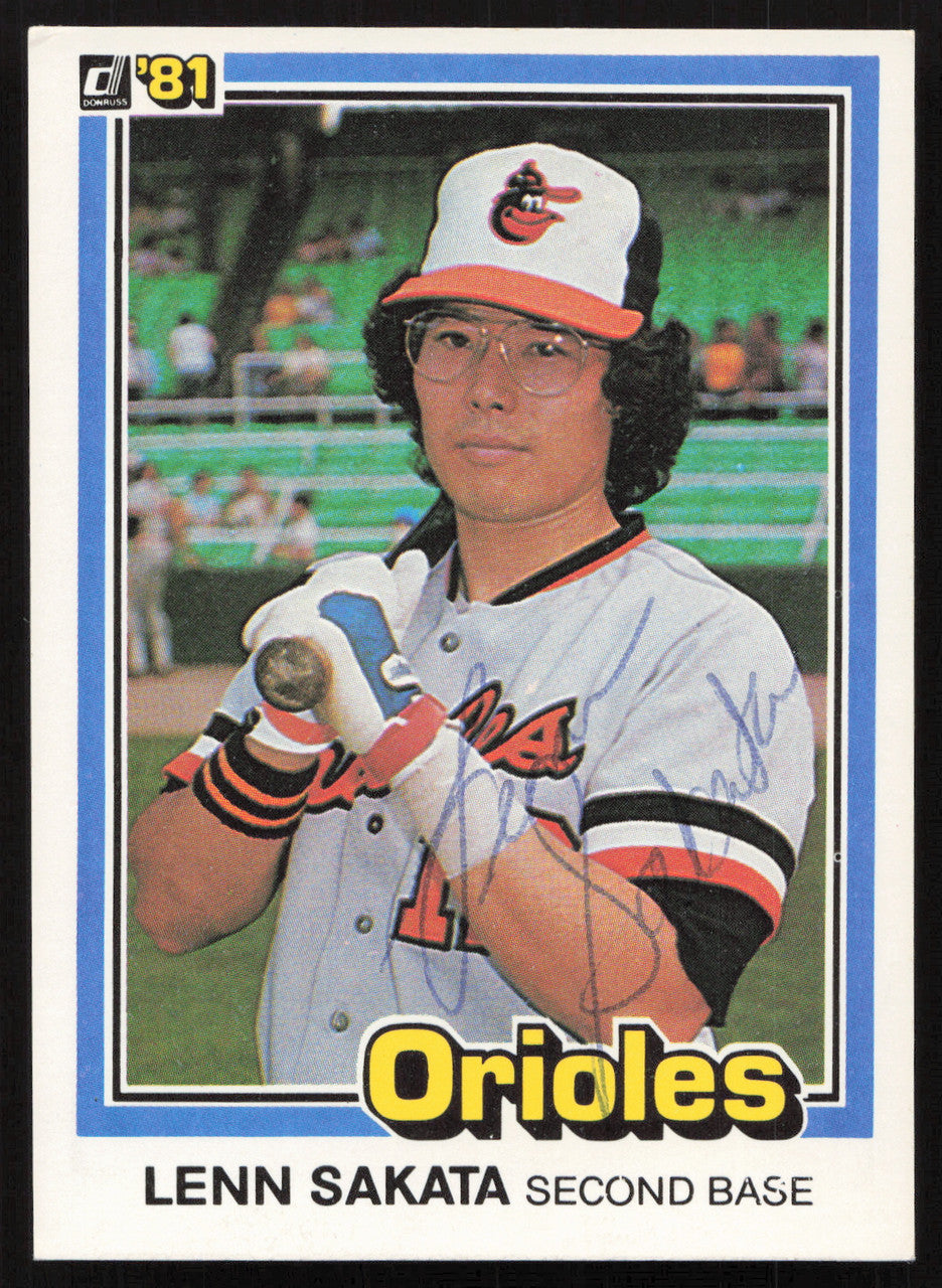 Lenn Sakata Autographed 1981 Donruss Card #499 Baltimore Orioles SKU #265018