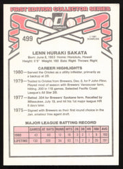 Lenn Sakata Autographed 1981 Donruss Card #499 Baltimore Orioles SKU #265018