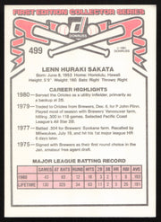 Lenn Sakata Autographed 1981 Donruss Card #499 Baltimore Orioles SKU #265019