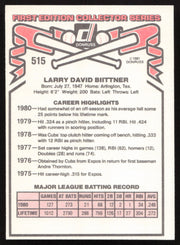 Larry Biittner Autographed 1981 Donruss Card #515 Chicago Cubs SKU #265022