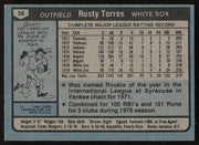 Rusty Torres Autographed 1980 Topps Card #36 Chicago White Sox SKU #265032