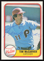 Tim McCarver Autographed 1981 Fleer Card #27 Philadelphia Phillies SKU #265044