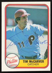 Tim McCarver Autographed 1981 Fleer Card #27 Philadelphia Phillies SKU #265045