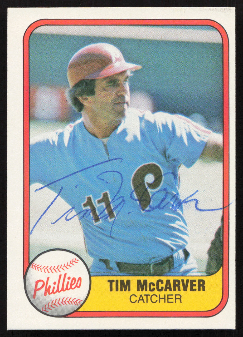 Tim McCarver Autographed 1981 Fleer Card #27 Philadelphia Phillies SKU #265046