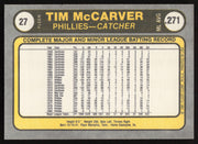 Tim McCarver Autographed 1981 Fleer Card #27 Philadelphia Phillies SKU #265046