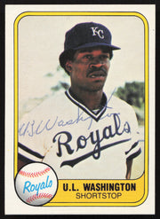 U.L. UL Washington Autographed 1981 Fleer Card #34 Kansas City Royals SKU #265047