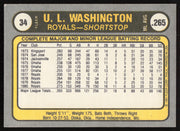 U.L. UL Washington Autographed 1981 Fleer Card #34 Kansas City Royals SKU #265047