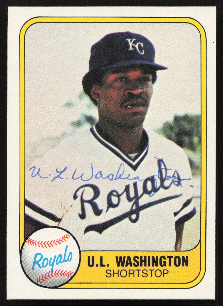 U.L. UL Washington Autographed 1981 Fleer Card #34 Kansas City Royals SKU #265048