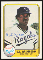 U.L. UL Washington Autographed 1981 Fleer Card #34 Kansas City Royals SKU #265049
