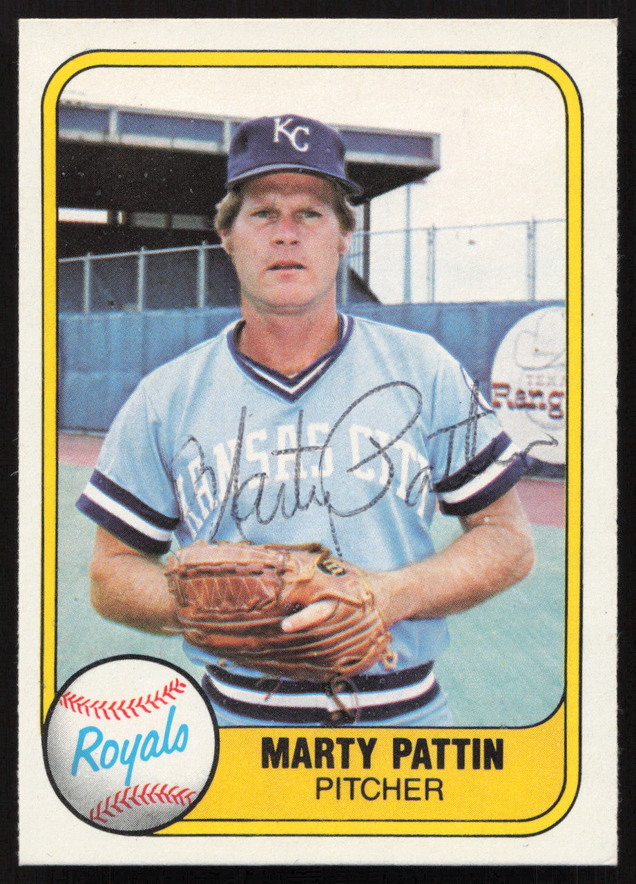 Marty Pattin Autographed 1981 Fleer Card #37 Kansas City Royals SKU #265050