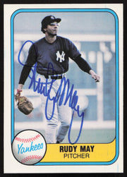 Rudy May Autographed 1981 Fleer Card #90 New York Yankees SKU #265053