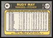 Rudy May Autographed 1981 Fleer Card #90 New York Yankees SKU #265053