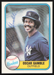 Oscar Gamble Autographed 1981 Fleer Card #98 New York Yankees SKU #265054