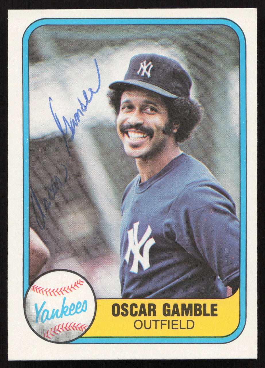 Oscar Gamble Autographed 1981 Fleer Card #98 New York Yankees SKU #265055