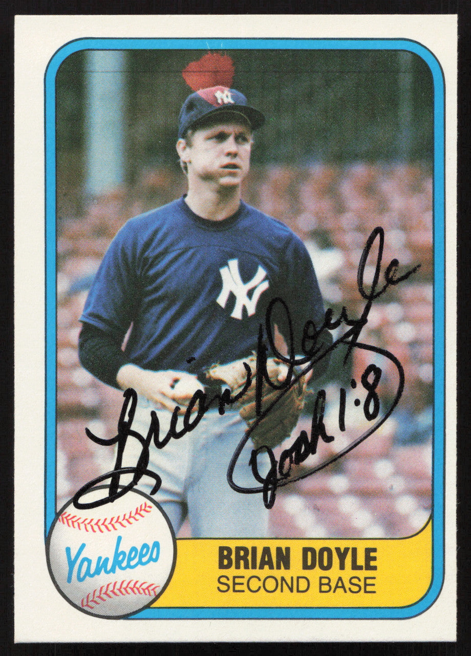Brian Doyle Autographed 1981 Fleer Card #104 New York Yankees SKU #265056