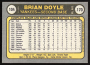 Brian Doyle Autographed 1981 Fleer Card #104 New York Yankees SKU #265056