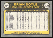 Brian Doyle Autographed 1981 Fleer Card #104 New York Yankees SKU #265057