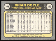 Brian Doyle Autographed 1981 Fleer Card #104 New York Yankees SKU #265058