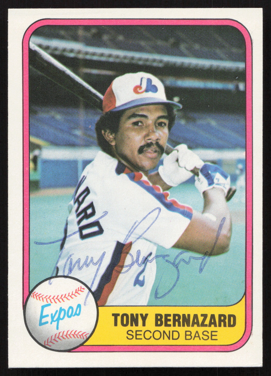 Tony Bernazard Autographed 1981 Fleer Card #168 Montreal Expos SKU #265064