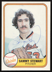 Sammy Stewart Autographed 1981 Fleer Card #181 Baltimore Orioles SKU #265066