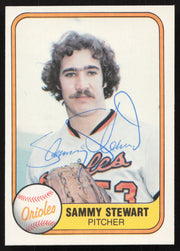 Sammy Stewart Autographed 1981 Fleer Card #181 Baltimore Orioles SKU #265067