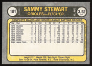 Sammy Stewart Autographed 1981 Fleer Card #181 Baltimore Orioles SKU #265067