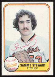 Sammy Stewart Autographed 1981 Fleer Card #181 Baltimore Orioles SKU #265068