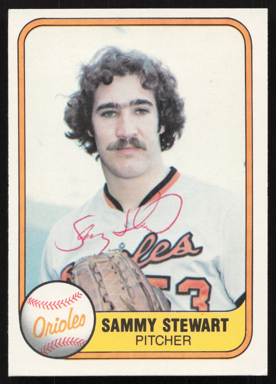 Sammy Stewart Autographed 1981 Fleer Card #181 Baltimore Orioles SKU #265068
