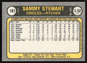 Sammy Stewart Autographed 1981 Fleer Card #181 Baltimore Orioles SKU #265068