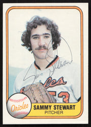 Sammy Stewart Autographed 1981 Fleer Card #181 Baltimore Orioles SKU #265070