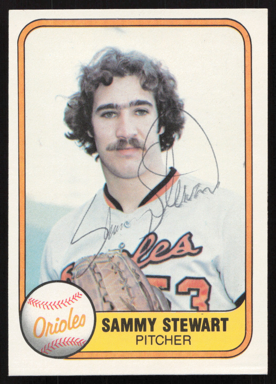 Sammy Stewart Autographed 1981 Fleer Card #181 Baltimore Orioles SKU #265070
