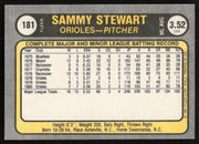 Sammy Stewart Autographed 1981 Fleer Card #181 Baltimore Orioles SKU #265070