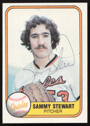 Sammy Stewart Autographed 1981 Fleer Card #181 Baltimore Orioles SKU #265071