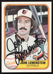 John Lowenstein Autographed 1981 Fleer Card #186 Baltimore Orioles SKU #265072