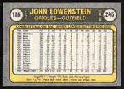 John Lowenstein Autographed 1981 Fleer Card #186 Baltimore Orioles SKU #265072
