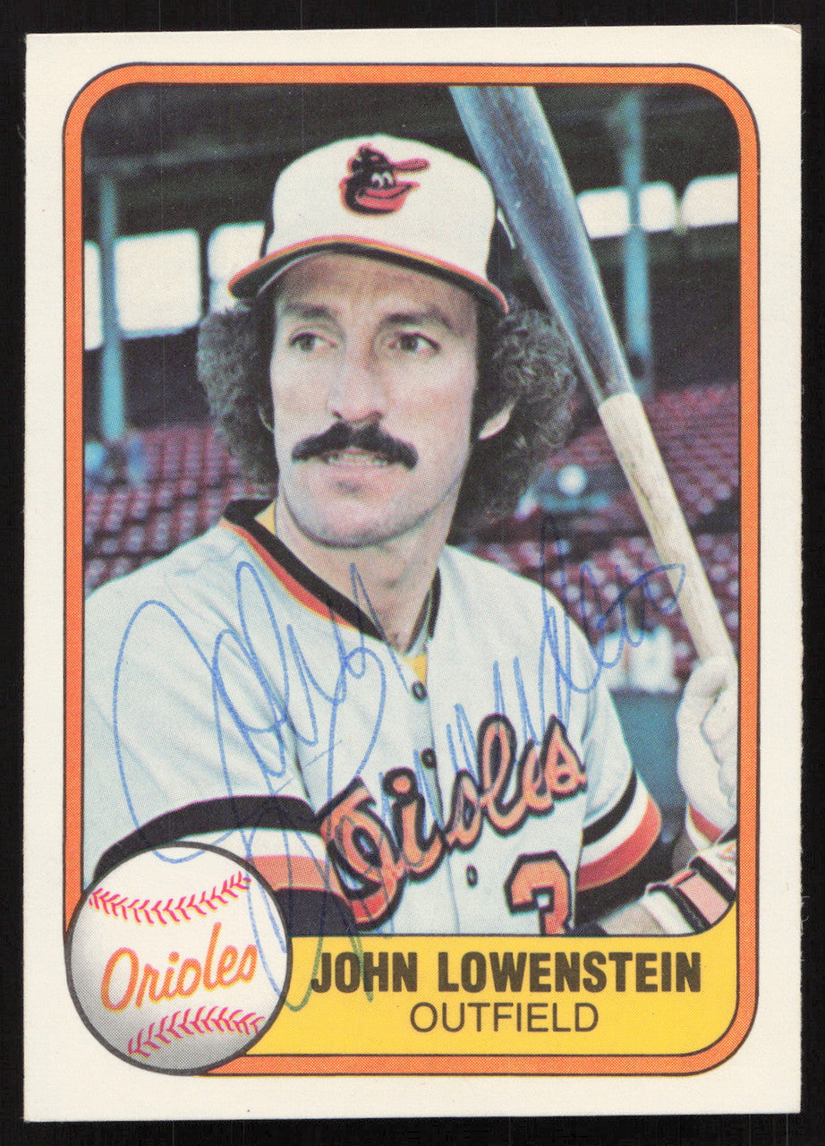 John Lowenstein Autographed 1981 Fleer Card #186 Baltimore Orioles SKU #265073